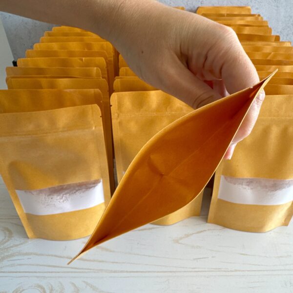 Pack 100 bolsas ziploc papel kraft con visor 12x20cm - Imagen 9