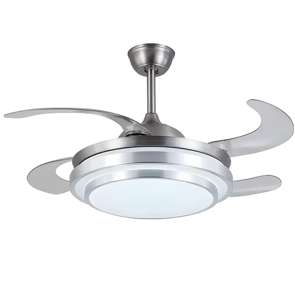 Ventilador de techo plateado retráctil Madrid