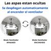 Ventilador de techo retráctil 4 aspas transparentes con luz Madrid - Imagen 4