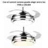 Ventilador de techo retráctil 4 aspas transparentes con luz Madrid - Imagen 6